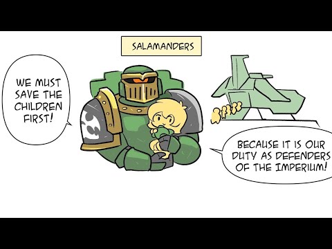 Saving Children: Salamanders, Iron Hands, and World Eaters by @Mick19988 | Warhammer 40K Meme Dub