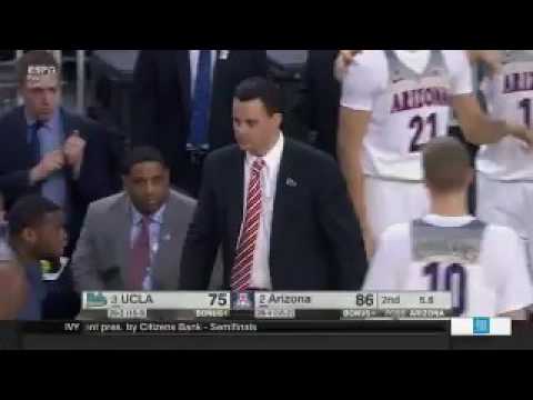 Arizona Wildcat Basketball Coach Sean Miller calls revenge timeout against UCLA