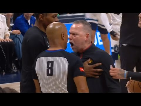 Michael Malone gets so heated in the refs face and doesn't get tech vs Timberwolves 😳